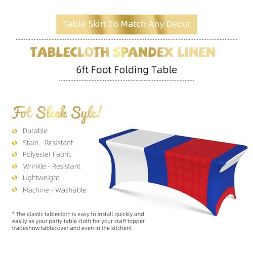 Housses de table drapées élasthanne motif russe stretch 1,8 m EdWal