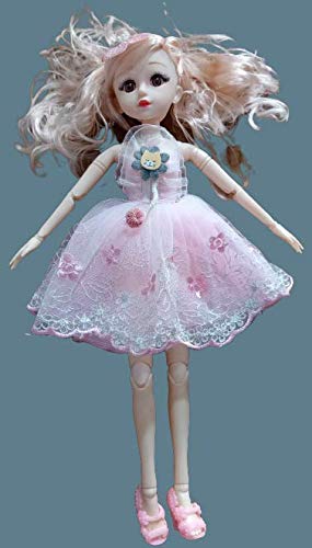 Image of DSR B J D Dolls 40CM Smart Doll 16 Inch 18 Ball Jointed Doll Toys with Full Set Clothes Shoes Wig Makeup & with Music Gift for Girls Best Gift All Day-40CM (Light Red+ Pink)