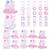 NICENEEDES 10 Set Rosa Schleifen Haaraccessoires Für Damen Haarspangen als Gastgeschenke Satin Haargummis Haarspangen Süße Haarhalter Für Geburtstagsfeiern