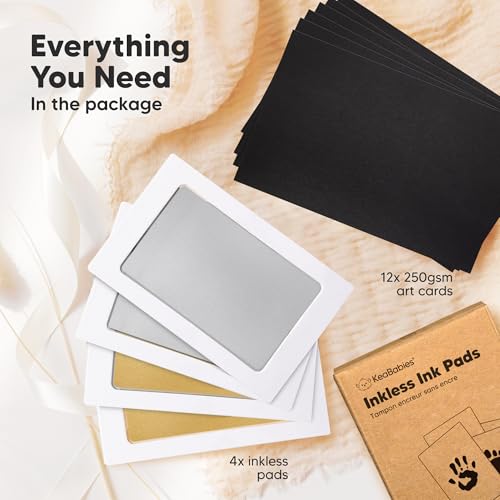 image for KeaBabies 4-Pack Inkless Baby Hand and Footprint Kit - Mess Free Ink P