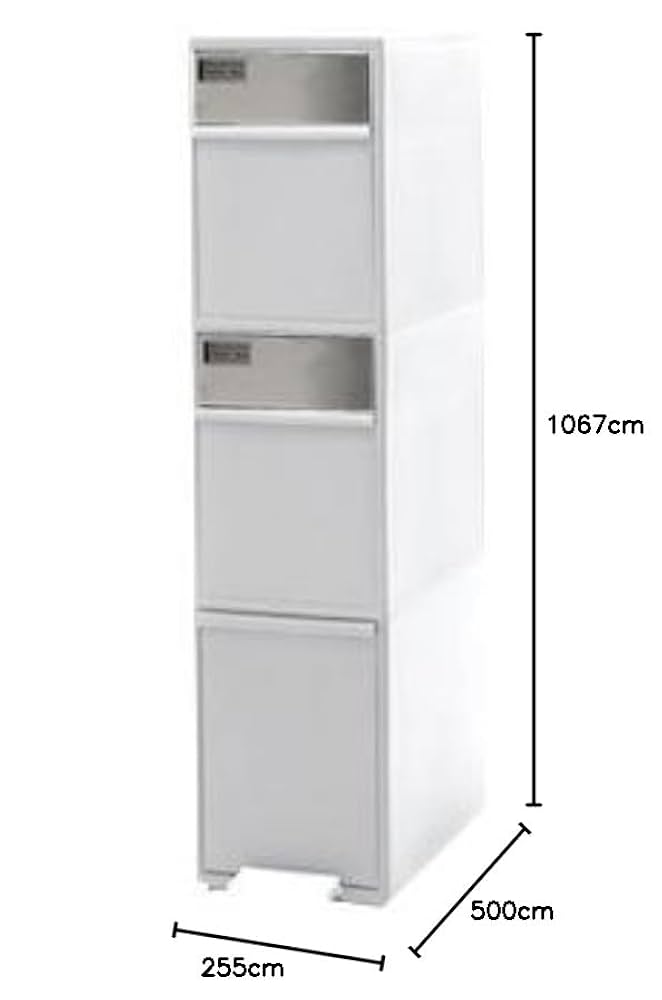 ホワイト縦型ごみ箱 3段 Amazon｜ぼん家具 分別ごみ箱 縦型 タワー型 スリム ふた付き