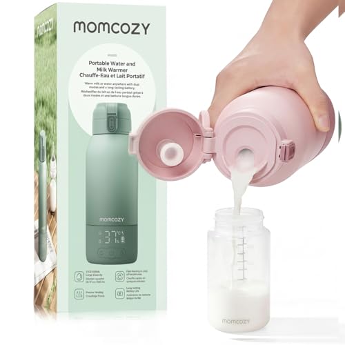 Momcozy MW05 Calienta Biberones Portátil para Bebé, 500 ml, Hasta 24 Usos por Carga, Certificado TÜV-CE, Calentamiento Rápido en 3 Min, Sin BPA, USB-C Incluido