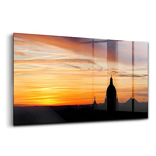 Verre d'art pour l'intérieur Wallfluent, tableau haut de gamme 100x50cm bâtiment