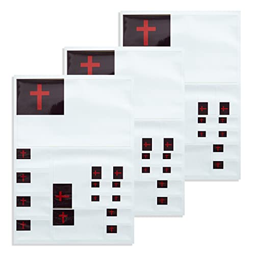 Image of CANTENDO 3 Pack Christian Flag Decal - Christian Flags Reflective Vinyl Car Stickers - for Car Window Bumper Waterproof Sticker (12 x 8.5 Inch)