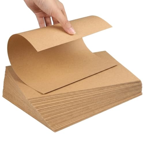 Brown Kraft Card A4 50 Sheets 200GSM Thick Brown Craft Cardstock Paper Matte Heavy Duty Card for Art Printing Scrapbooking and DIY Craft Projects