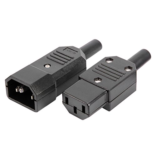 Uxcell 10Pair Ac250V 10A Iec C14 Male C13 Female, 3 Pins Terminals Inline Adapter Plug Power Socket Connectors #TOP6