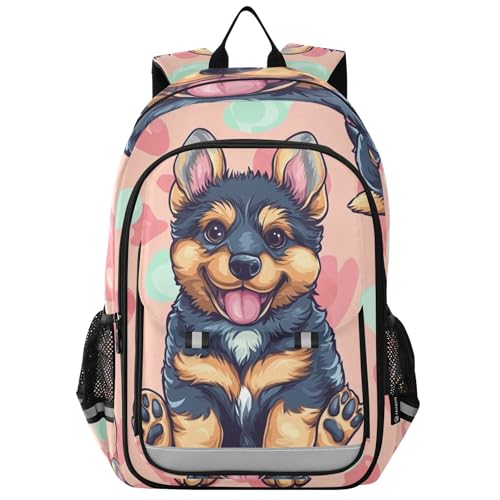 Glaphy Cute German Shepherd Dog Backpack Lightweight Daypack Laptop Backpack School Bookbag