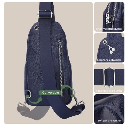 Image of befen Genuine Leather Sling Bag for Women Anti-Theft Crossbody Chest Bags Fanny Packs for Travel with RFID Card Slots