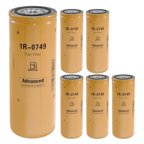 1R-0749 Fuel Filter Compatible With Caterpillar Cat Engine Engine Fuel Filter Elements Kit Replaces 1R-0749 1R0712 1R1712 1R0762 FF5473 FF211 FF1056 FF5264 BF7587 BF7299 P551319 Set Of 6