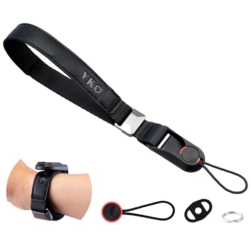 VKO Kamera Handschlaufe Kameragurt verstellbar Handgelenk-Schlaufe Schnellverschluss-Trageschlaufe geeignet für DSLR SLR oder spiegellosen Kameras (schwarz)