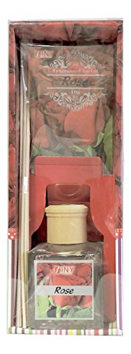 Difusor de varillas aroma rosa con sachet fragante miniatura 1