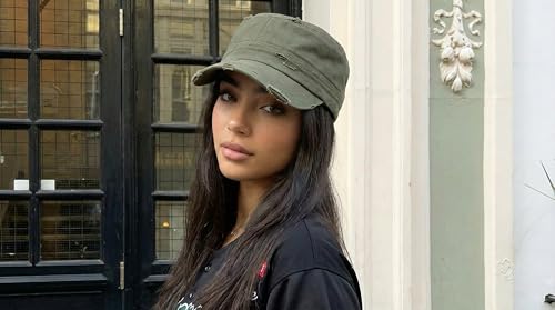 Image of Funky Junque Newsboy Hat for Women - Distressed Cadet Cap, Army Military Style Vintage Baseball Hat