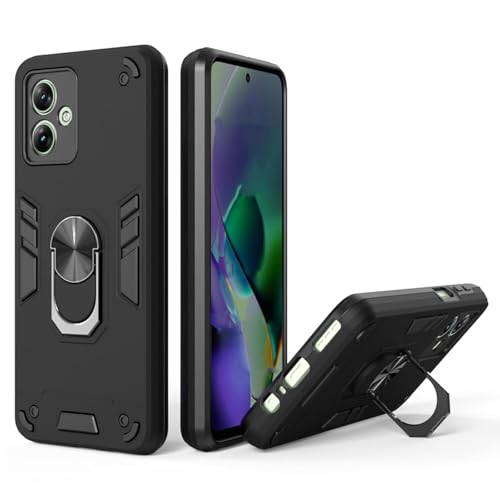 Image of NDCOM for Moto G54 Back Cover, Premium Motorola G54 5G Cover, Sleek Design Moto G54 5G Cover, Protective Case for Enhanced Grip and Style, Black Ring Holder Case