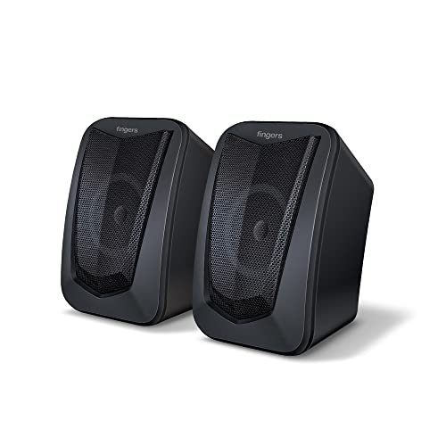 FINGERS FunBeats USB Multimedia Speaker (6 W 2.0 Channel | Volume Controller | Powerful Bass | Black Standard)