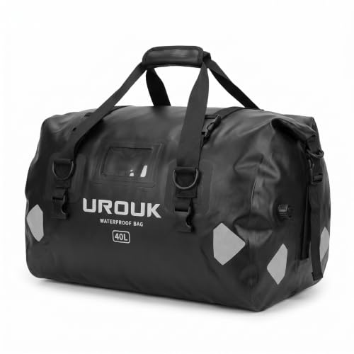 Bolsa impermeable tipo Duffel 40L para motocicleta, mochila con cierre roll-top, resistente para viaje, camping, pesca, navegación y kayak miniatura 1