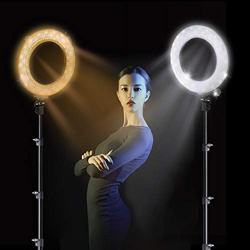 Limo Studio 18 Inch Multi-Tone Ring Light With Cellphone Tripod Adapter, Led Dual Color Dimmable Continuous Lighting, Wireless Bluetooth Camera Shutter, Photo Studio Light Stand, Agg2851_V2 #TOP1