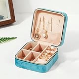 SIHAOYY 1 Unidad Joyero de Terciopelo con Forma de rombo y Espejo, Organizador portátil de Viaje para Mujer, para Guardar Pendientes, Anillos, Collares y exhibir Joyas.