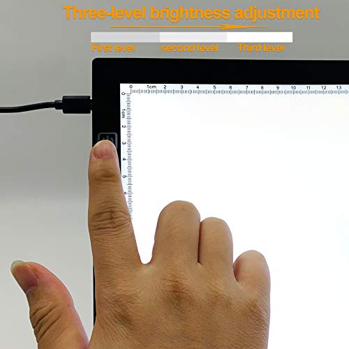 Diamond Painting Accessories, A3 Light Box, Cozonte Ultra-Thin A3 LED Light Pad Third Level Touch Dimmer 12W Super Bright Light for Diamond Painting, Sketching, Designing, X-ray Viewing et.