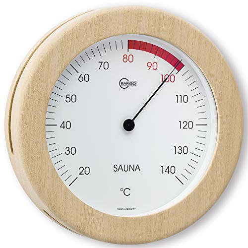 Preisvergleich Produktbild SAUNA Thermometer, Holzgehäuse mit Edelstahlrückwand Ø 160mm