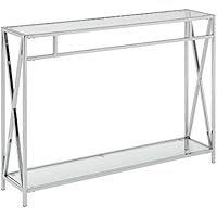 Convenience Concepts Mesa de consola Oxford, cristal transparente/marco cromado