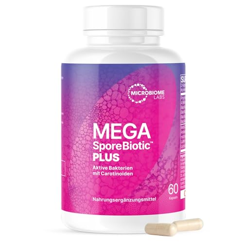 Microbiome Labs Megasporebiotic Plus – Sporenbasiertes Probiotikum Mit 4 Aktiven Bacillus-StäMmen, TäGliche Aktive Bakterien FüR MäNner & Frauen, Darm-NahrungsergäNzung (60 Vegane Kapseln)-image