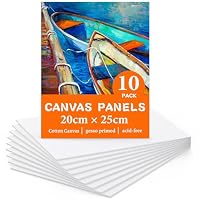 Koncci 10 Packs Canvas for Painting 20 x 25cm (8''x10''), Painting Canvas Cotton Acid-Free for Acrylic Paint, Oil Paint & Wet Water Art Media, Hobby Painters, Beginners