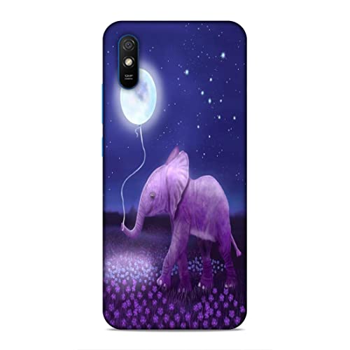 Image of Printed Mobile Back Hard Case Cover for Xiaomi Redmi 9A / Xiaomi Redmi 9i | Animal Love, Cute Baby Elephant, Moon Balloon, Night Love -2200