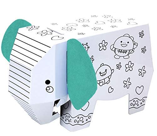Image of Crackles DIY 3D Paper Cardboard Folding Coloring Craft Animals Series- Pack of Thre Giraffe, Lion and Elephant