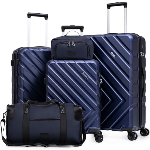 Eeeza Luggage Sets 5 Piece, Suitcases with Wheels, ABS Hard Case Luggage with TSA Lock Spinner Wheels, Carry On Luggage Set(5 Piece Sets (20