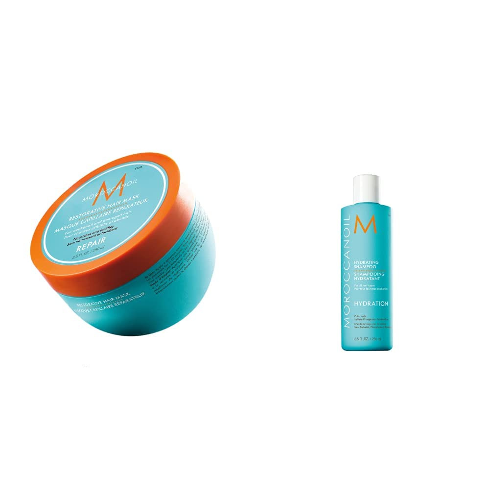 Moroccanoil Maschera Ristrutturante 250 ml & Shampoo Idarante 250 ml [La confezione può variare]