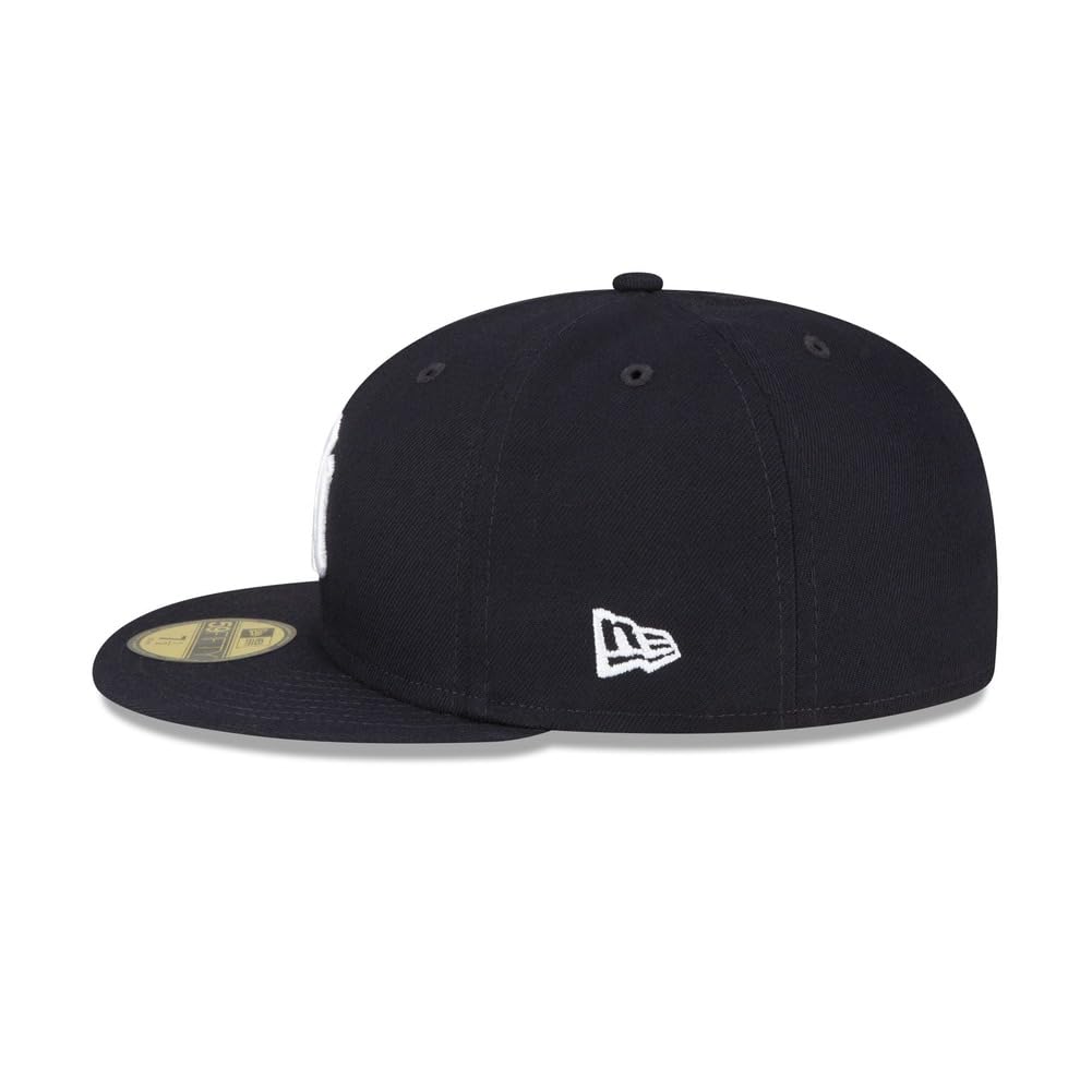 New Era MLB 59FIFTY Baseballkappe, New York Yankees, marineblau, Team-Farbe-Logo, authentische Kollektion, angepasste Baseballkappe