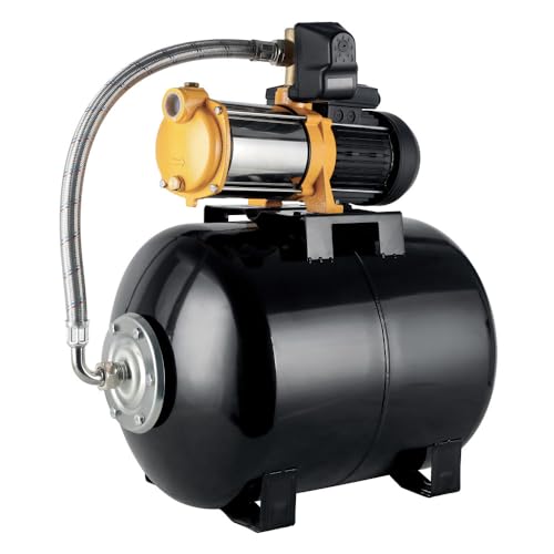 Rondy Pompe surpresseur - 60L - 920W - 5400L/H - Autoamorçante - Noir - Classique - Acier inoxydable, Plastique