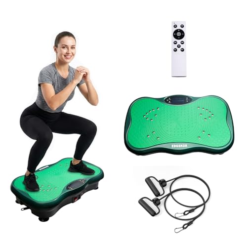 EDGSKGR Vibration Plate Exercise Machine for Whole Body Workout, Professional Vibrating Plate with 330lbs Capacity, 5 Preset Programs & Bluetooth for Home Office Lymphatic Drainage & Weight Loss by EDGSKGR - Used condition - US$47.92