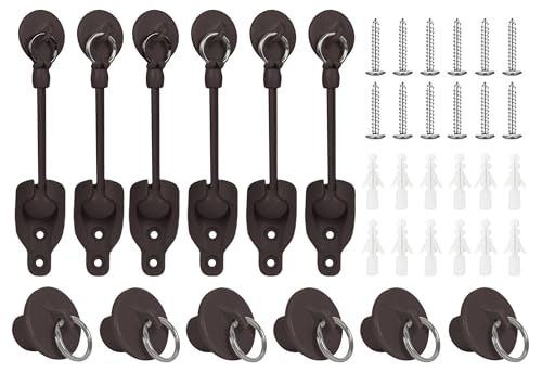 Seprochoo Coolaroo Replacement Part Roller Shade Hardware Bungee Kit and End Cap Tie Downs for Coolaroo Outdoor Roller Shade (3 Brown)