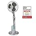 ProfiCare Ventilator PC-VL 3069 LV Stand-Ventilator mit 3-stufiger Wasser-Vernebelung inkl. Multifunktions-Fernbedienung, Luftbefeuchter mit elektronischem Timer, oszillierend, edelstahl