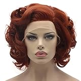Lushy Short Burgundy Wig Heat Friendly Heavy Density Synthetic Lace Front Wig