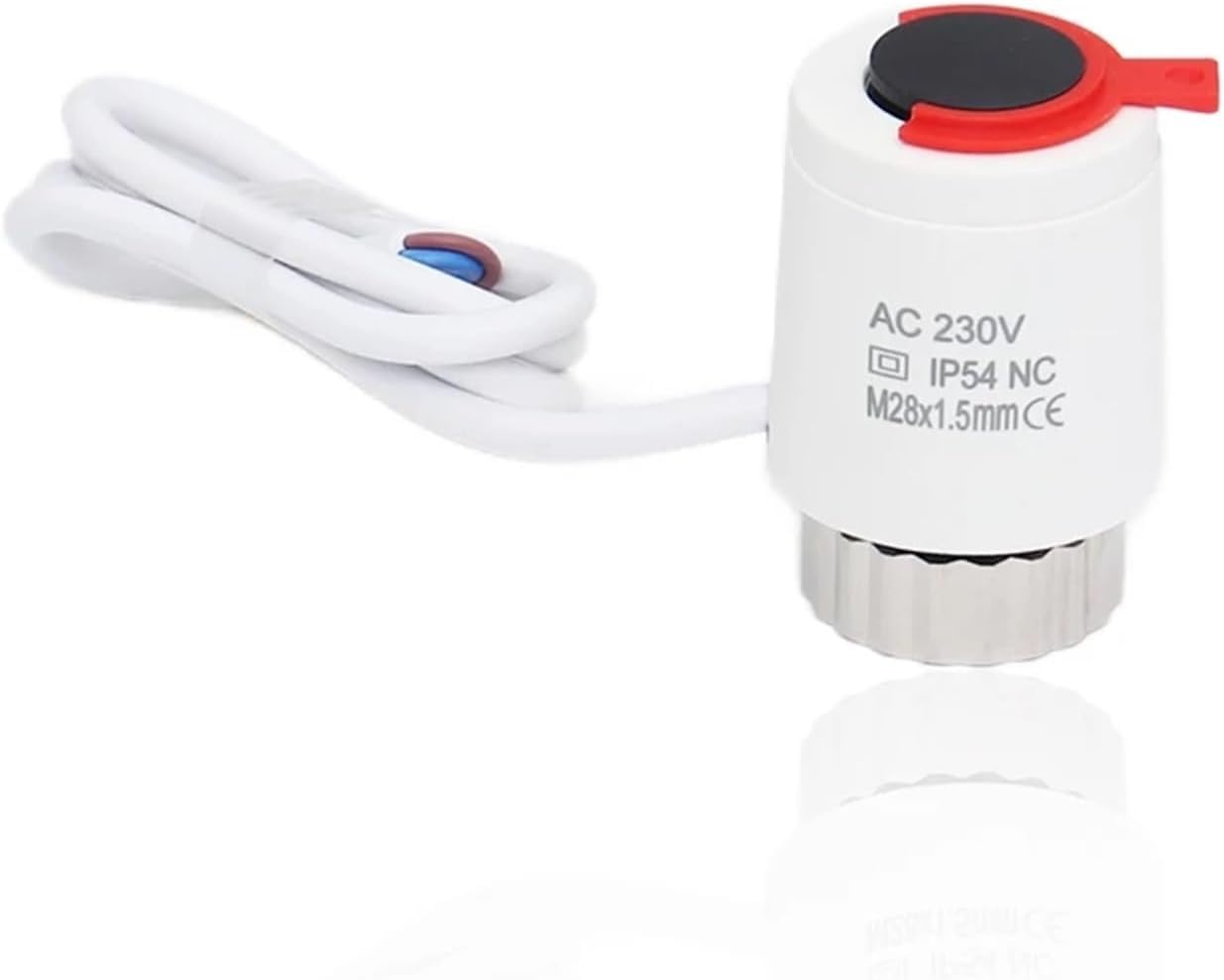 1/5 Piezas 230 V Normalmente Cerrado NC M28 * 1,5 Mm Actuador Térmico Eléctrico para Válvula De Radiador Termostático De Calefacción por Suelo Radiante, 5 Pieces-White
