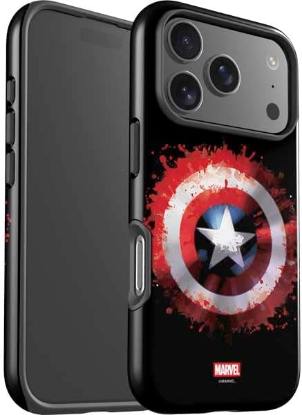 Skinit Impact Phone Case Compatible with iPhone 17 Pro Max - Officially Licensed Marvel Captain America Star Shield Design