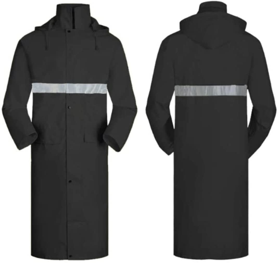 Gilet Sicurezza Giacca di Sicurezza for Esterni for Esterni for Esterni Abito da Pioggia PVC Tuta da Lavoro Gilet Antifortunistico(Black,XXL)