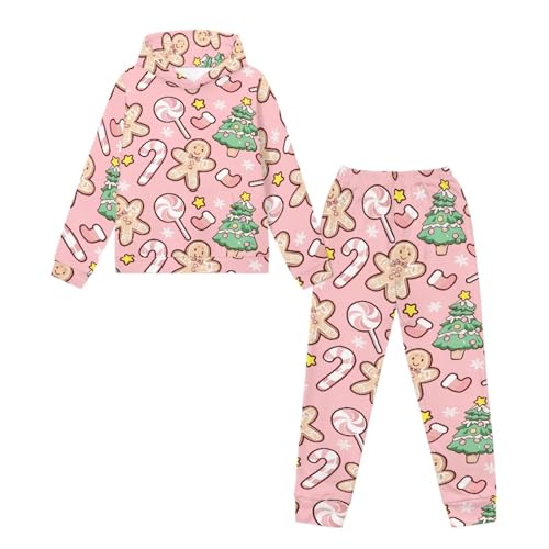 doginthehole Girls Graphic Hooded Sweatsuits Sweatpants 2Pcs Set Christmas Hoodies Fall Clothes Winter Outfits 5-12Y3