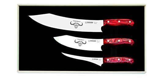 Giesser Qualitätsmesser, 3 er Set Premiumcut No. 1 Red Diamond, 30 cm Klingenlänge
