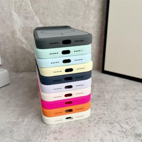 Coque en silicone liquide pour iPhone 15 Plus compatible charge magnétique sans fil - 5