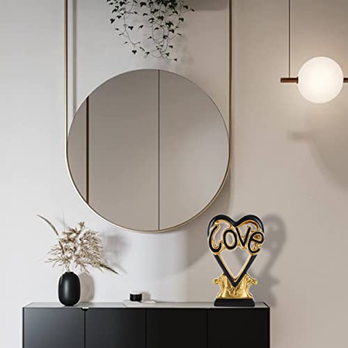 Home Decor Stand Abstract Art Black Gold Ceramic Love Statue Sculpture, Modern Decor Accents Table Centerpieces For Living Room, Bedroom, Entryway, Office, Coffee Table, Dining Table, Shelf, And More #TOP4