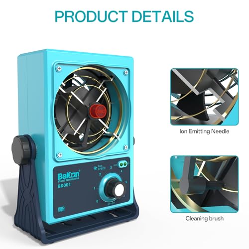 Image of BAKON BK001 Ion Blower, Eliminate Static Electricity, Positive and Negative Charge Generator, Neutralization of Ions, Electronic Production and Maintenance of Anti-Static
