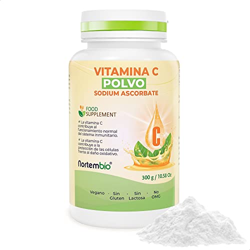 Nortembio Vitamina C (L-Ascorbato de Sodio) 300 g. Complemento Alimenticio. Refuerzo Inmunológico. Reducción del Cansancio y la Fatiga. Protección Frente al Daño Oxidativo.