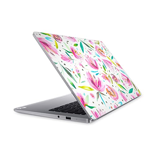 Skin autocollant Mi Notebook 14 2020 floral pivoines rose vinyle