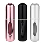 Kit 3 Unidades Mini Frasco Portátil de Perfume Recarregável com Borrifador Spray Leve na Bolsa Estojo de Maquiagem Super Prático para Viagens 5ml - Frasco Premium