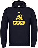 40° waschbar Textildruck Universum Hoodie CCCP S bis 5XL (Schwarz, 5XL)