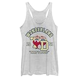 Imprimé aux États-Unis. Disney Débardeur pour femme Alice au pays des merveilles Tweedledee Tweedledum Collegiate Junior Tri Blend, Blanc pâle, Taille XS