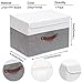 Yawinhe Collapsible Storage Bin, Cube Organizer Basket, Fabric Box with Lids, Washable and Leather Handle, for Home, Closet, White/Grey, 13.0''Lx9.0''Wx7.9''H, 1-Pack, SNK024WGS-1